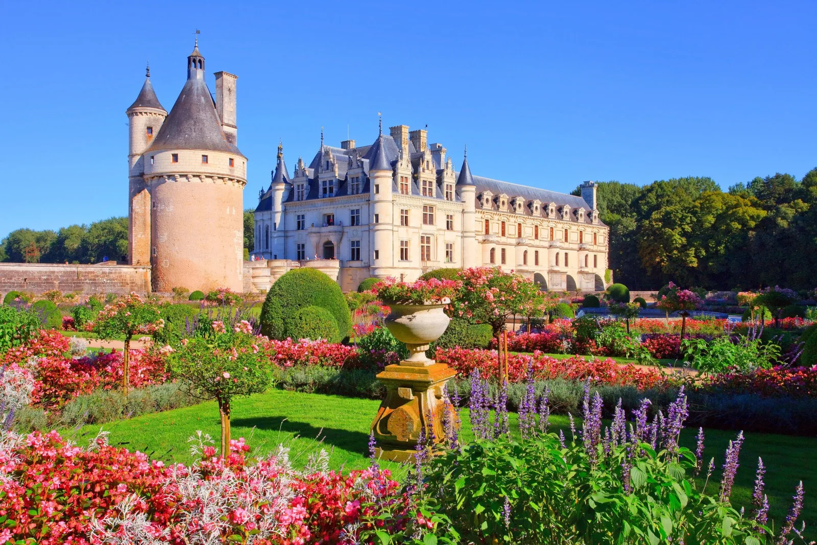 The flower gardens of Diane de Poitiers beside Château de Chenonceau