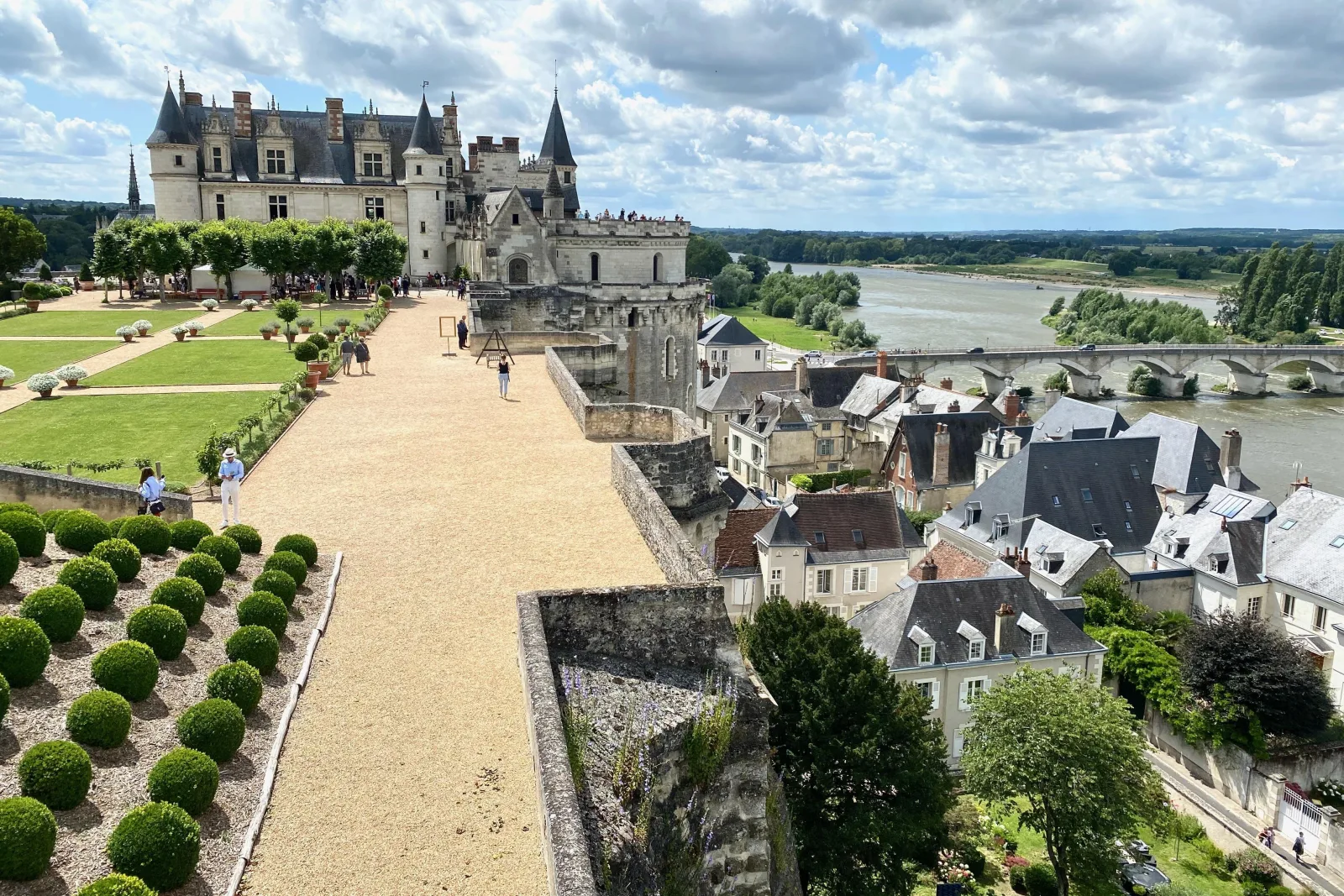 The gardens of Château d'Amboise above the town and the Loire